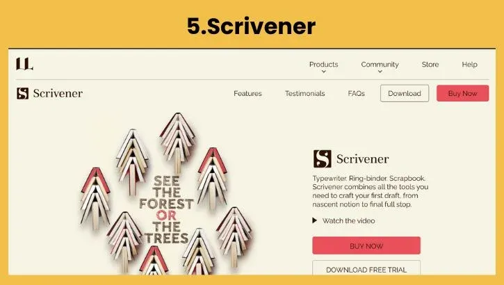 Scrivener ebook with chapter view
